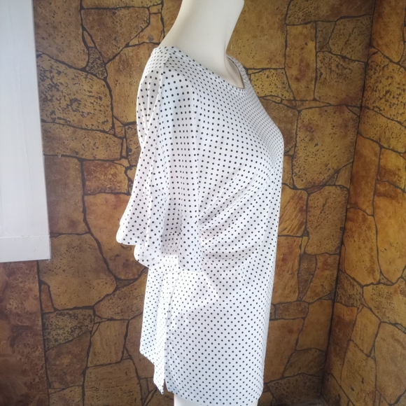 Grace & Lace Black and White Polka Dot Blouse - Picture 3 of 3